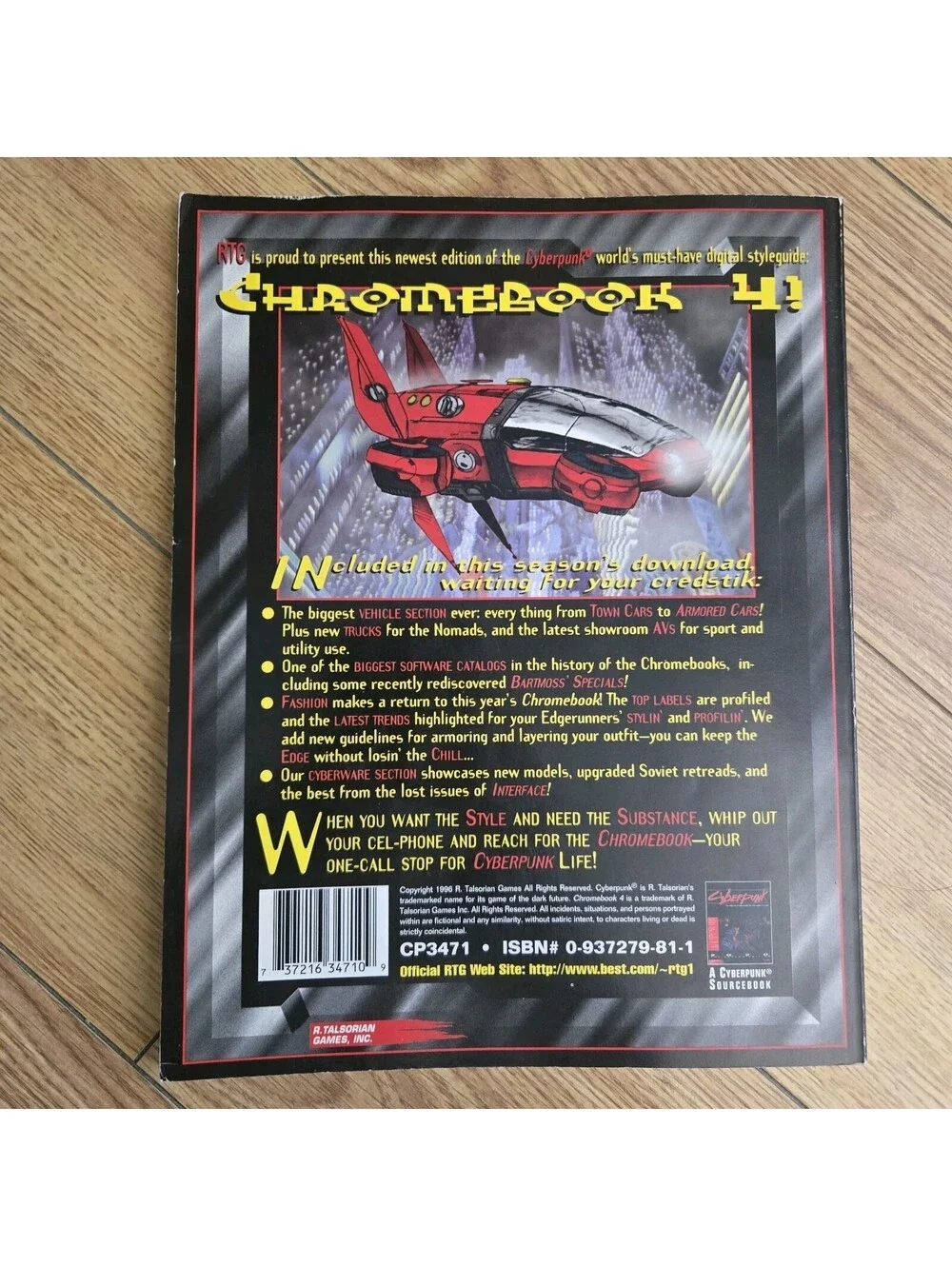 Cyberpunk 2020 Chromebook 4 Style Guide CP3471 R. Talsorian Games RPG Sourcebook